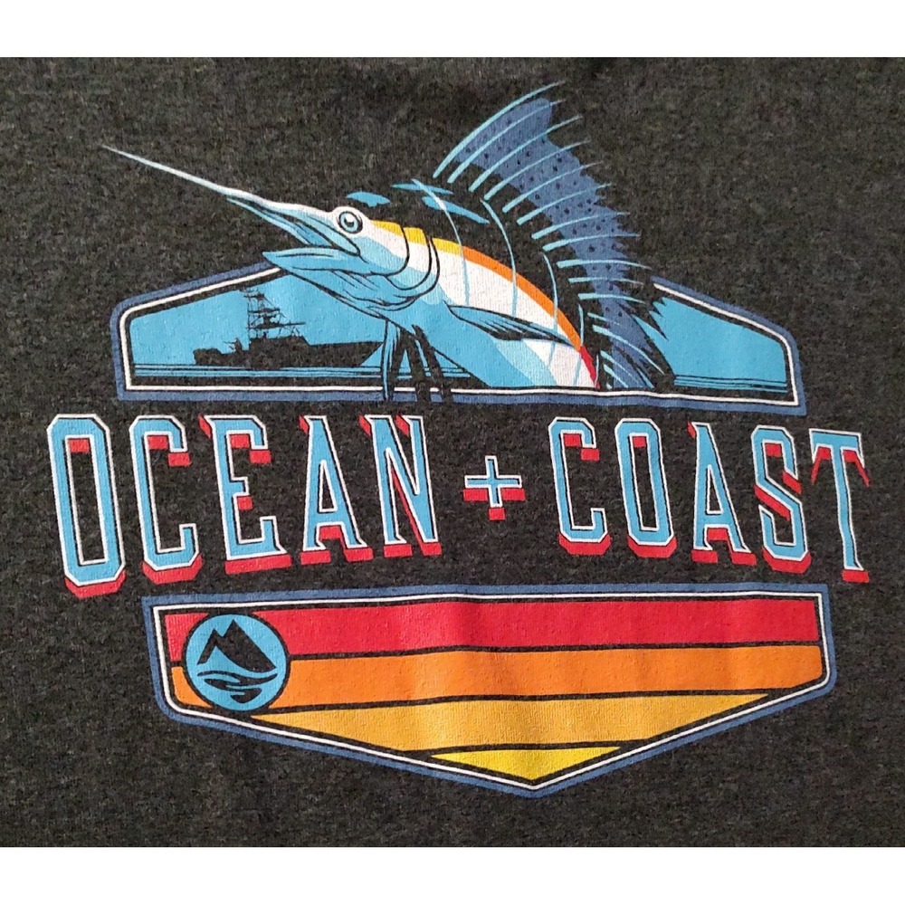 New Ocean Coast Tee Shirt Mens‎ Double Extra Large Fishing Graphic Short Sleeve